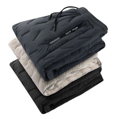 Men's Trousers Winter Velvet Thickening Loose Fleece Pants With Zip Pocket Large Size Windproof Warm Jogging Pants - Image 7