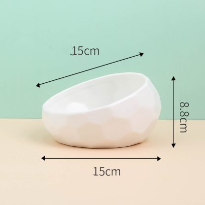 Pet Supplies Bowl Ceramic Cat Bowl Dog Bowl Oblique Mouth - Image 2
