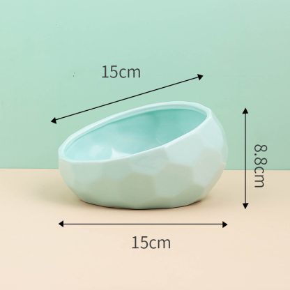 Pet Supplies Bowl Ceramic Cat Bowl Dog Bowl Oblique Mouth - Image 4