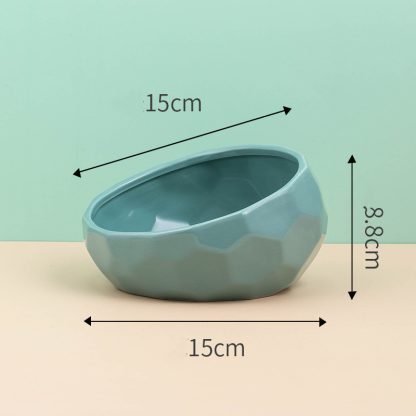 Pet Supplies Bowl Ceramic Cat Bowl Dog Bowl Oblique Mouth - Image 5