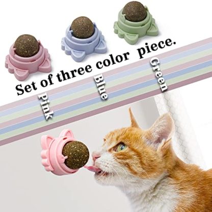 Catnip Balls That Stick On Wall Catnip Balls For Cat Catnip Toys For Cats Healthy Kitty Teeth Cleaning Dental Chew Toys Cat Wall Treats - Image 3