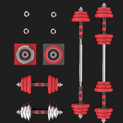 Pure Iron Solid Electroplating Dumbbells Black Lacquered Red Dumbbells - Image 4