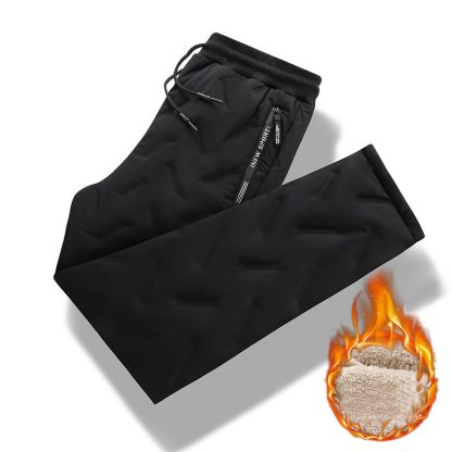 Men's Trousers Winter Velvet Thickening Loose Fleece Pants With Zip Pocket Large Size Windproof Warm Jogging Pants - Image 10
